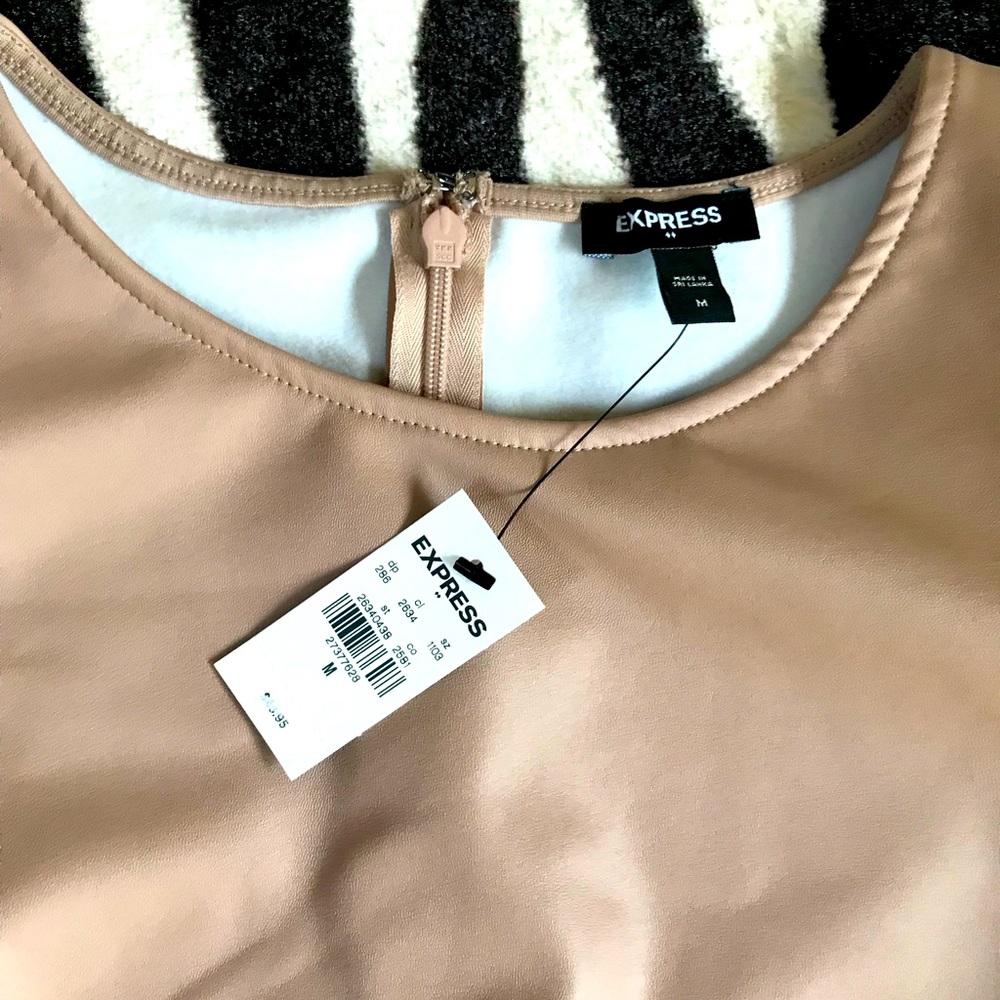 NEW! EXPRESS Vegan Leather Puff Sleeve Top size M
